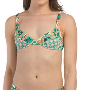 Billabong Coral & Teal Floral Underwire Bikini Top and bottom